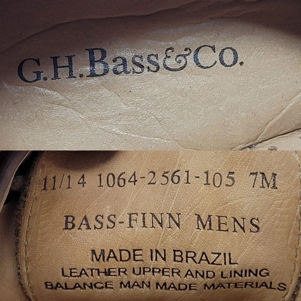 G.H. Bass & Co‎ Suede Leather Bass-Finn Mens Oxfords Sz 7 Tan Color Blocked